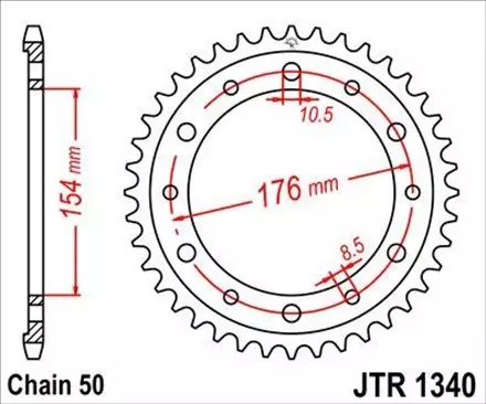 Звезда задняя JT JTR1340.44 для мотоциклов
