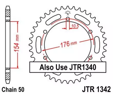 Звезда задняя JT JTR1342.43 для мотоциклов
