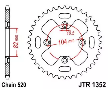 Звезда задняя JT JTR1352.40 для мотоциклов