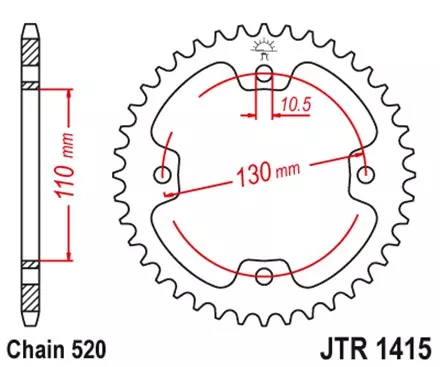 Звезда задняя JT JTR1415.37 для мотоциклов