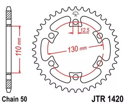 Звезда задняя JT JTR1420.40 для мотоциклов