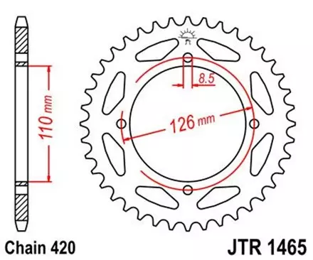 Звезда задняя JT JTR1465.46 для мотоциклов