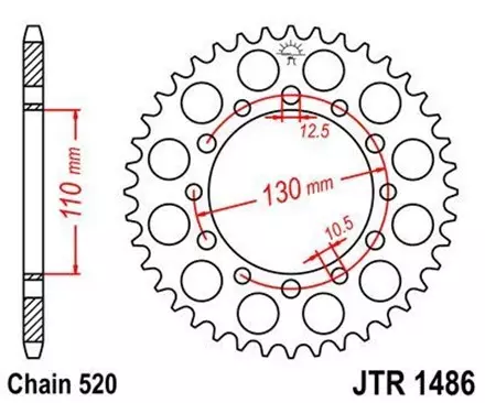 Звезда задняя JT JTR1486.40 для мотоциклов