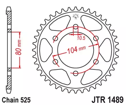 Звезда задняя JT JTR1489.44 для мотоциклов