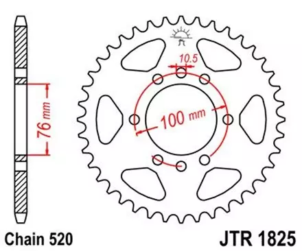 Звезда задняя JT JTR1825.43 для мотоциклов