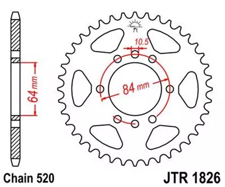 Звезда задняя JT JTR1826.42 для мотоциклов