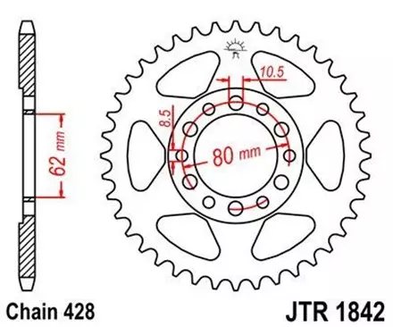 Звезда задняя JT JTR1842.50 для мотоциклов