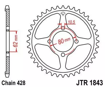 Звезда задняя JT JTR1843.49 для мотоциклов
