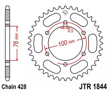 Звезда задняя JT JTR1844.48 для мотоциклов