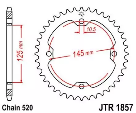 Звезда задняя JT JTR1857.45 для мотоциклов