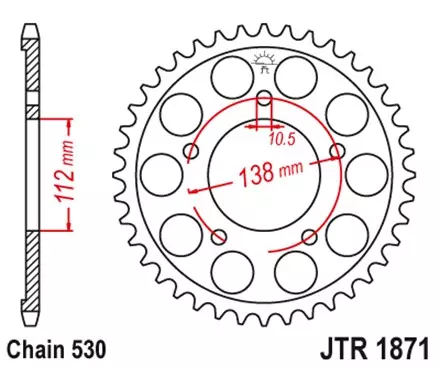 Звезда задняя JT JTR1871.48ZBK для мотоциклов