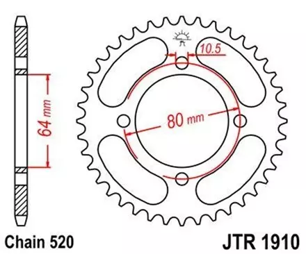 Звезда задняя JT JTR1910.32 для мотоциклов