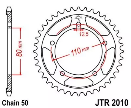 Звезда задняя JT JTR2010.43 для мотоциклов