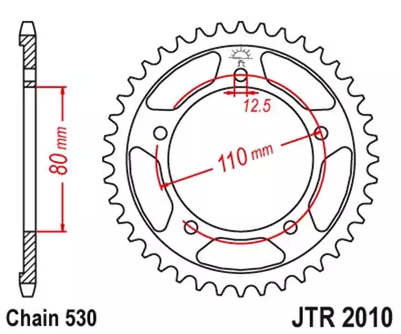 Звезда задняя JT JTR2010.45 для мотоциклов