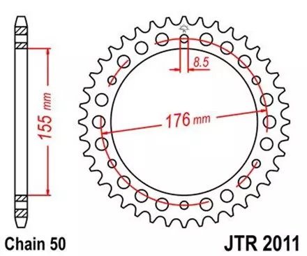 Звезда задняя JT JTR2011.43 для мотоциклов