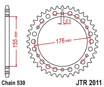 Звезда задняя JT JTR2011.44 для мотоциклов