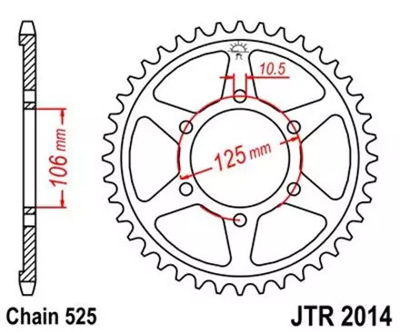 Звезда задняя JT JTR2014.50 для мотоциклов