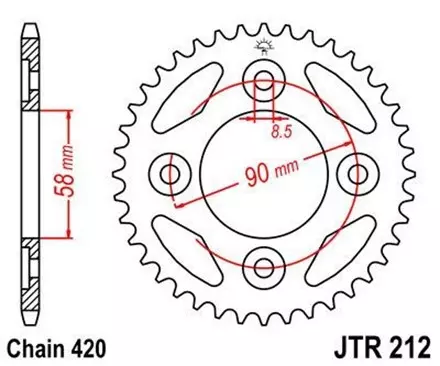 Звезда задняя JT JTR212.35 для мотоциклов