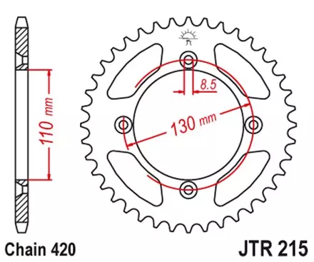 Звезда задняя JT JTR215.46 для мотоциклов