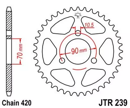 Звезда задняя JT JTR239.42 для мотоциклов