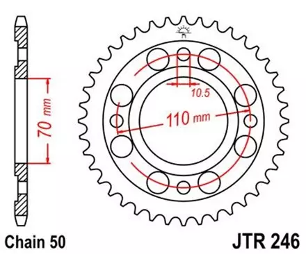 Звезда задняя JT JTR246.35 для мотоциклов