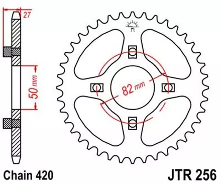 Звезда задняя JT JTR256.38 для мотоциклов