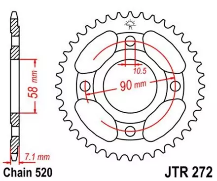 Звезда задняя JT JTR272.31 для мотоциклов