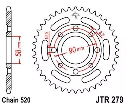 Звезда задняя JT JTR279.31 для мотоциклов