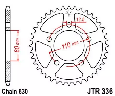 Звезда задняя JT JTR336.35 для мотоциклов