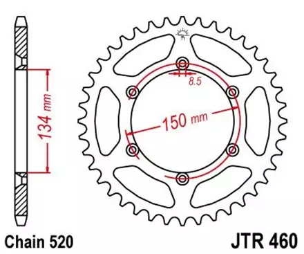 Звезда задняя JT JTR460.39 для мотоциклов