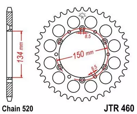 Звезда задняя JT JTR460.42 для мотоциклов