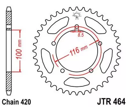 Звезда задняя JT JTR464.44 для мотоциклов