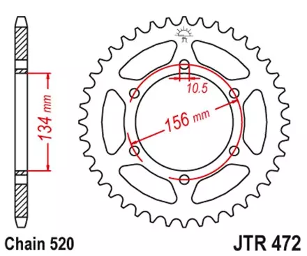 Звезда задняя JT JTR472.41 для мотоциклов