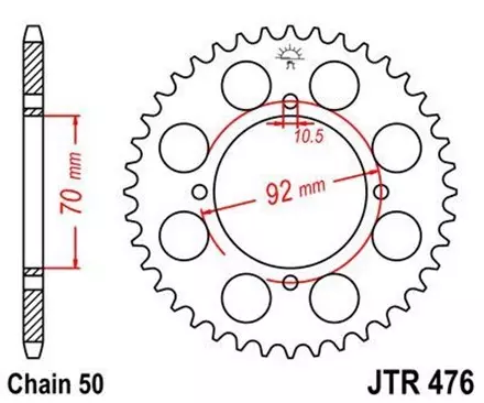 Звезда задняя JT JTR476.33 для мотоциклов