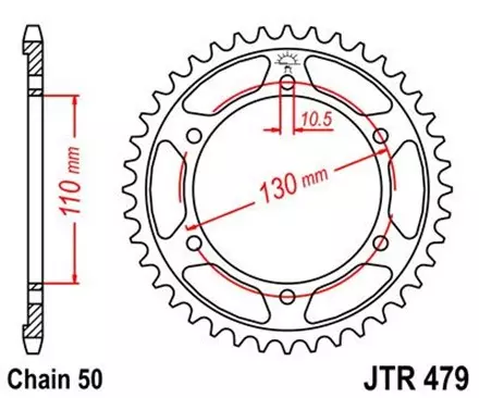Звезда задняя JT JTR479.42 для мотоциклов