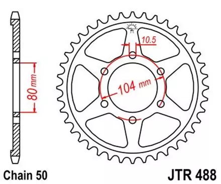 Звезда задняя JT JTR488.46 для мотоциклов