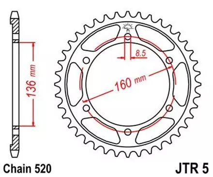 Звезда задняя JT JTR5.47 для мотоциклов