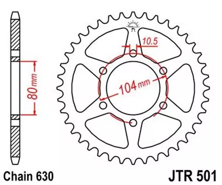 Звезда задняя JT JTR501.40 для мотоциклов