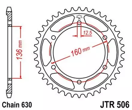 Звезда задняя JT JTR506.40 для мотоциклов