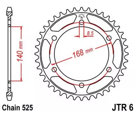 Звезда задняя JT JTR6.41 для мотоциклов