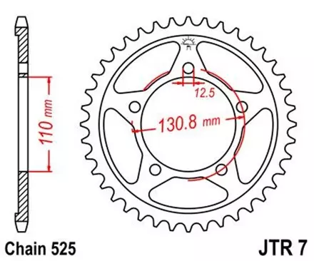 Звезда задняя JT JTR7.45 для мотоциклов