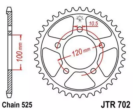 Звезда задняя JT JTR702.42 для мотоциклов