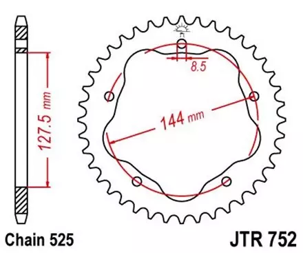 Звезда задняя JT JTR752.42 для мотоциклов