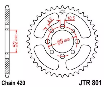 Звезда задняя JT JTR801.39 для мотоциклов