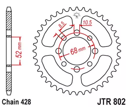 Звезда задняя JT JTR802.47 для мотоциклов
