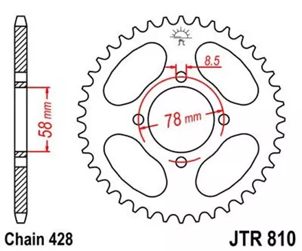 Звезда задняя JT JTR810.49 для мотоциклов