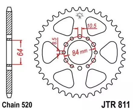 Звезда задняя JT JTR811.39 для мотоциклов