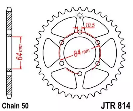 Звезда задняя JT JTR814.41 для мотоциклов