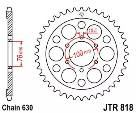 Звезда задняя JT JTR818.41 для мотоциклов