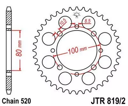 Звезда задняя JT JTR819/2.41 для мотоциклов